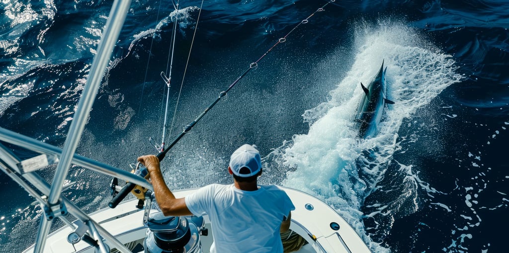 a man fishing in the ocean