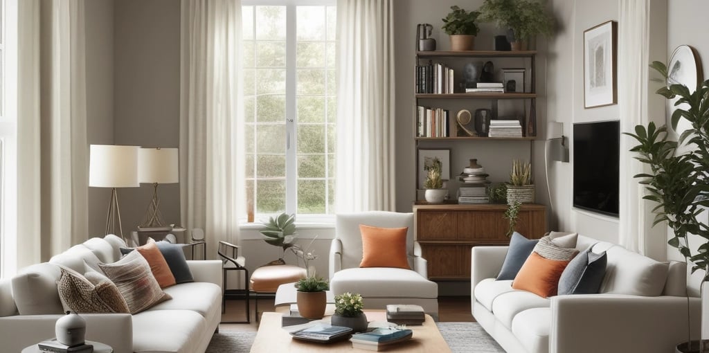 Bright living room with modern inventory