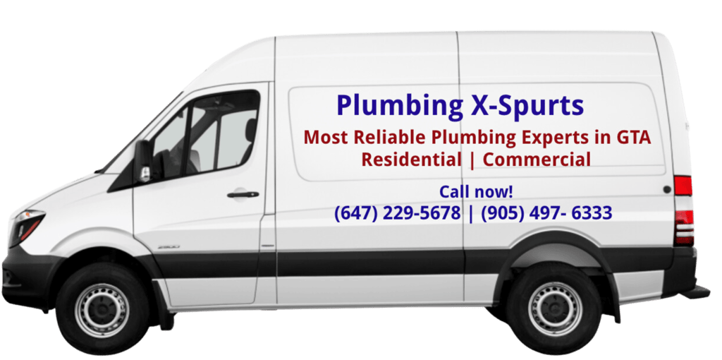 plumbing x-spurts van with company details and contact info
