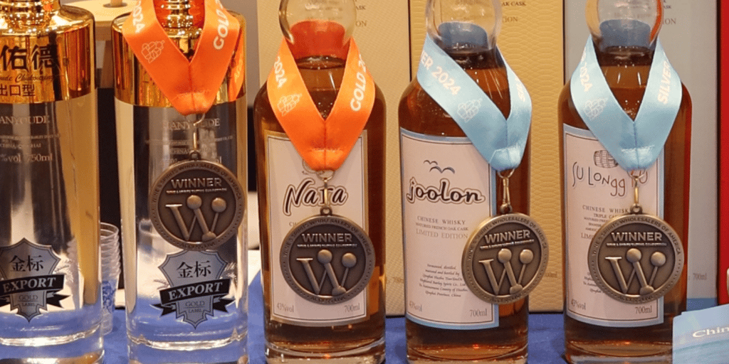 Chinese wisky, Tian You De spirits, Golden metal on WSWA 2024