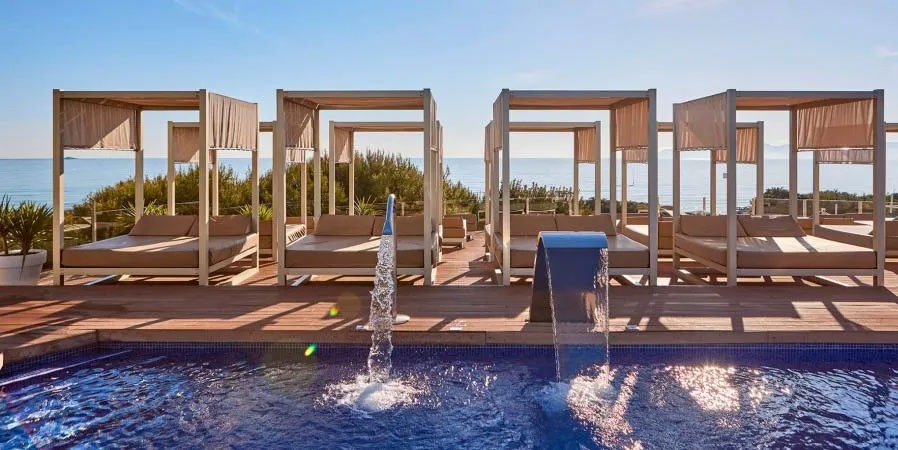 Cabanas and Swimming Pool at Zafiro Bahia Hotel