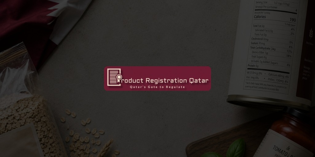 Food label compliance background with packaged products and Qatar MoPH-ready labeling elements