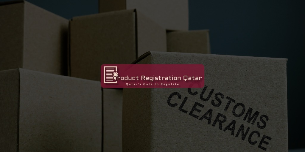 Qatar customs clearance process showing sealed cargo boxes held for import compliance inspection