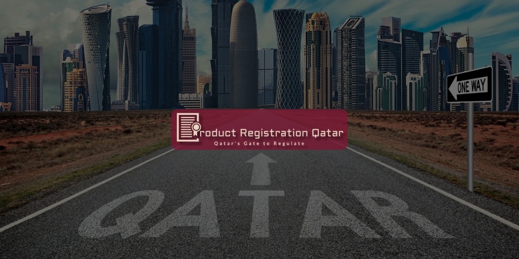 Arrow pointing to Qatar skyline, symbolizing government liaison services in Qatar for faster product approvals.