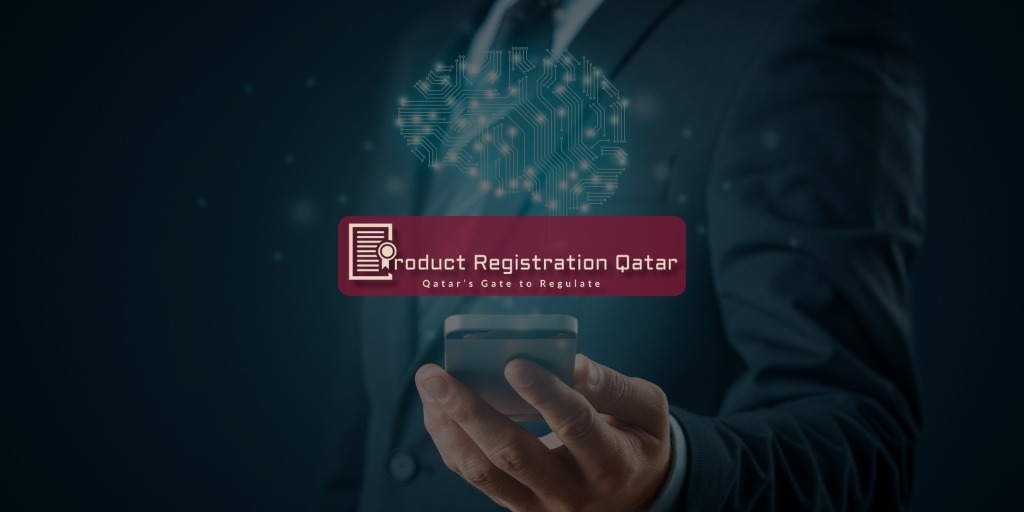 Product Registration Qatar Logo and slogan with Regulatory Intelligence Background blog