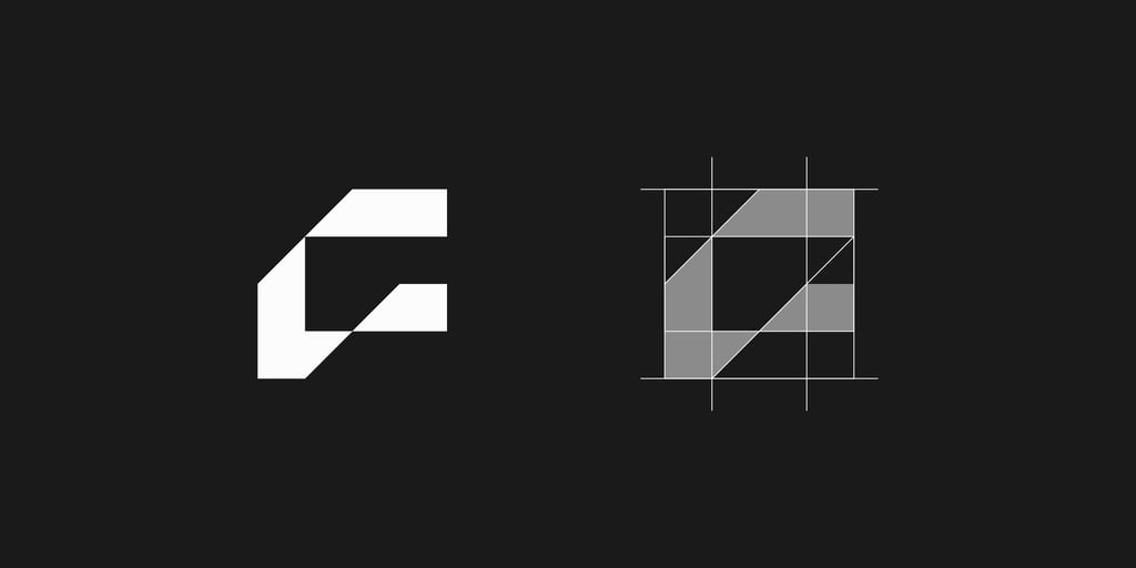 Geometric combination of letters F and C