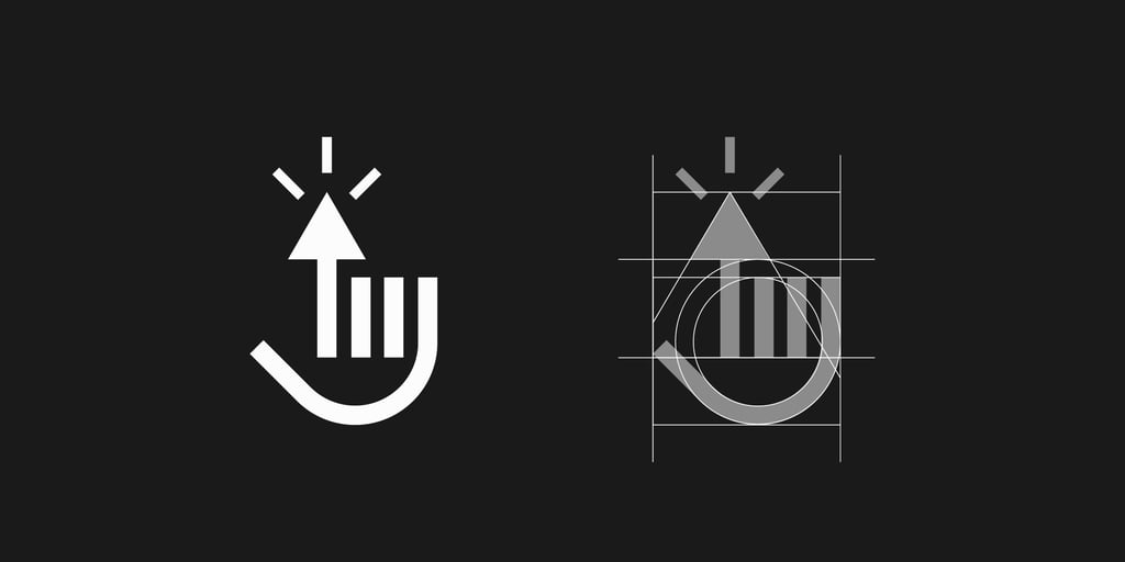 Clickfinger marketing company minimalist logo design, index finger and cursor