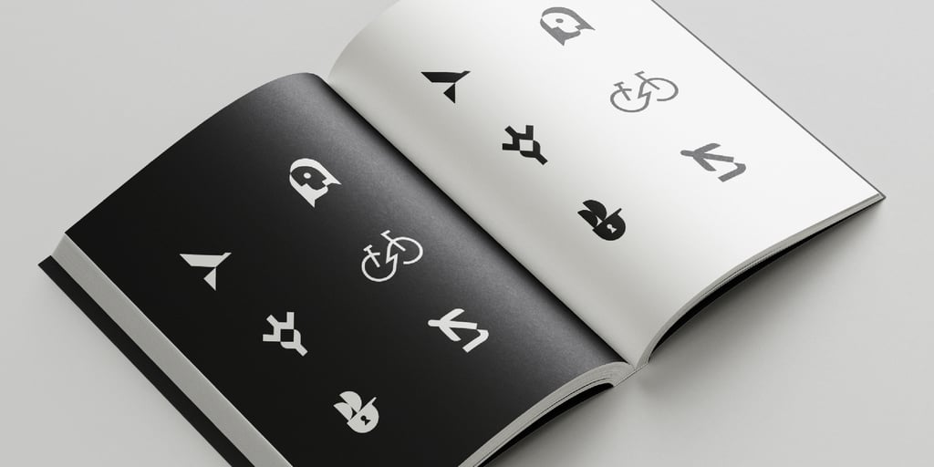 Collection of minimalist logo design in the open magazine