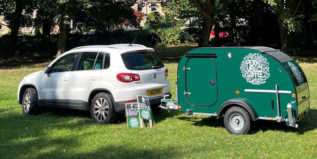Off grid mobile coffee cart for events