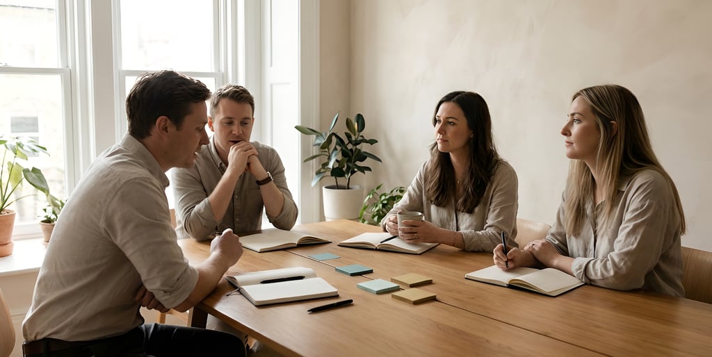Executives participating in a brand strategy workshop.