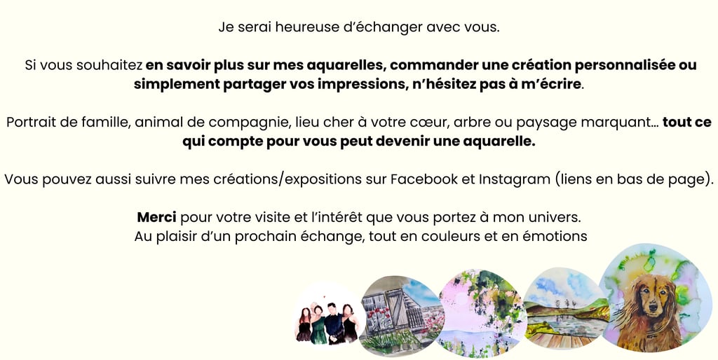 aquarelle personnalisée artiste française art animal de compagnie portrait famille