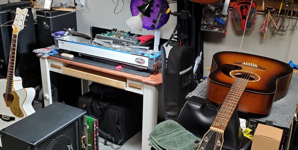 Instrument repair workshop and workbench