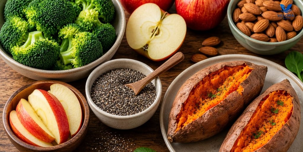 Healthy foods that assist in sustainable weight loss.