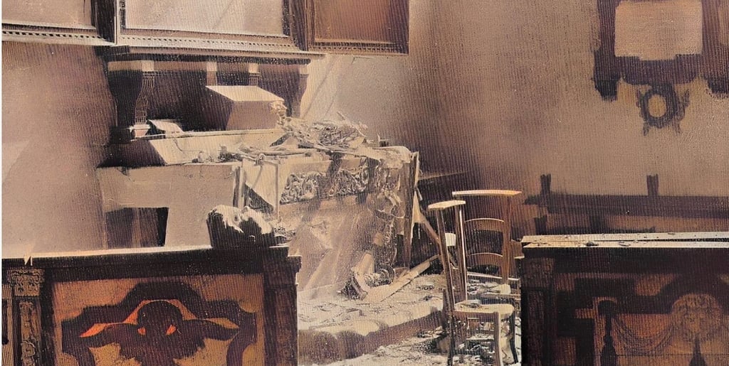 Une chapelle de l'église Notre de Malines après le passage des Allemands