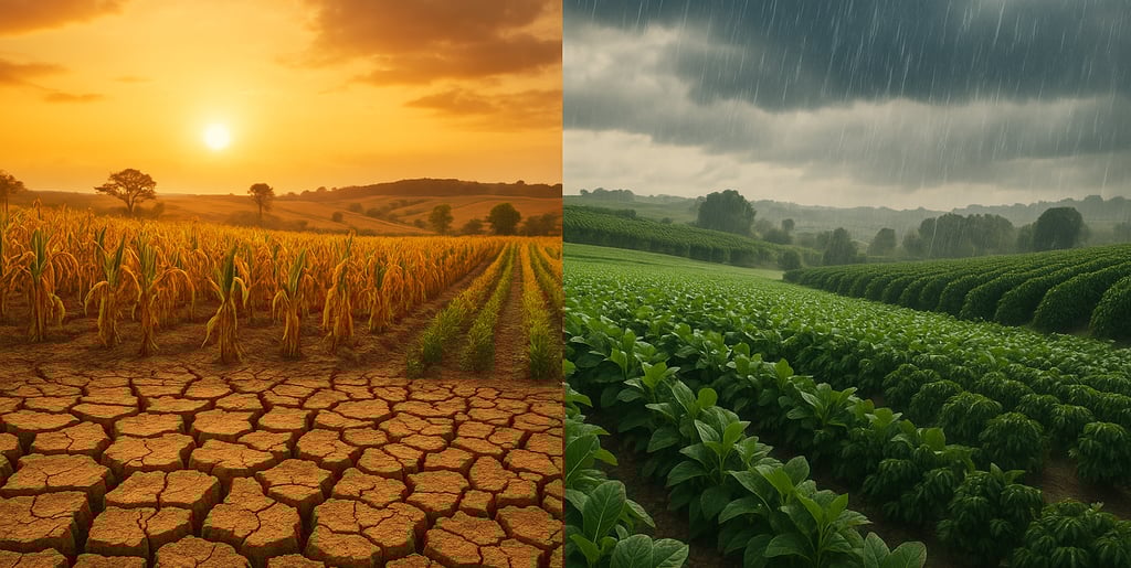 Fenômenos climáticos como El Niño e La Niña afetam diretamente a produção agrícola no Brasil