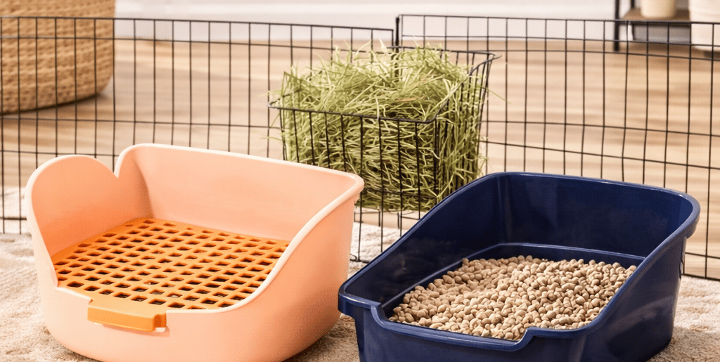 Rabbit litter boxes used at Hot Cross Buns