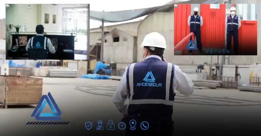Supervisor de seguridad coordinando con un agente de vigilancia durante la protección de una empresa