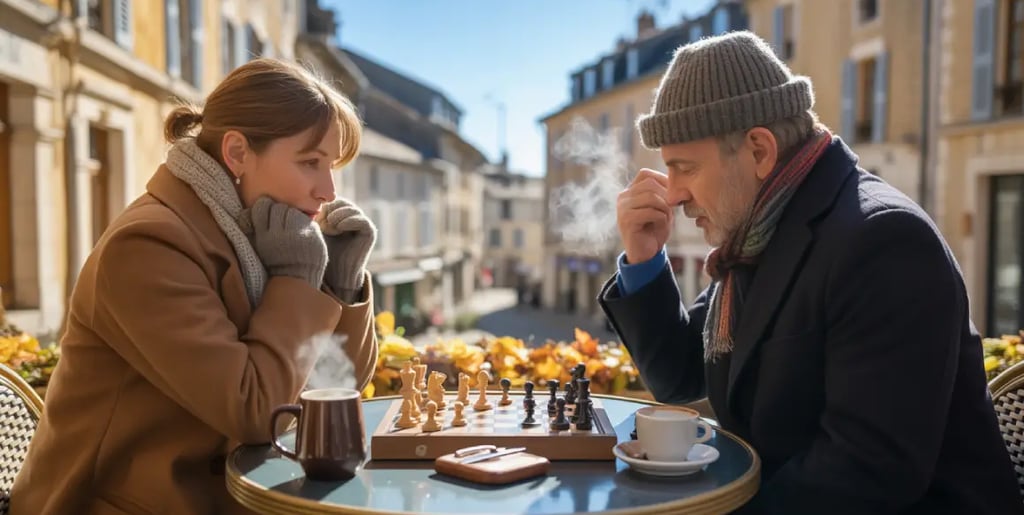 Echecs à la terrasse d'un café