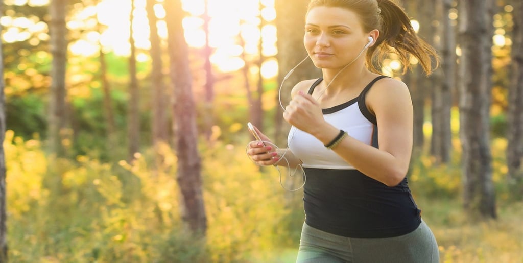 Woman running in the morning