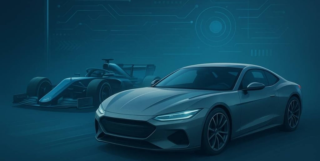 Carro esportivo moderno inspirado na tecnologia da Fórmula 1