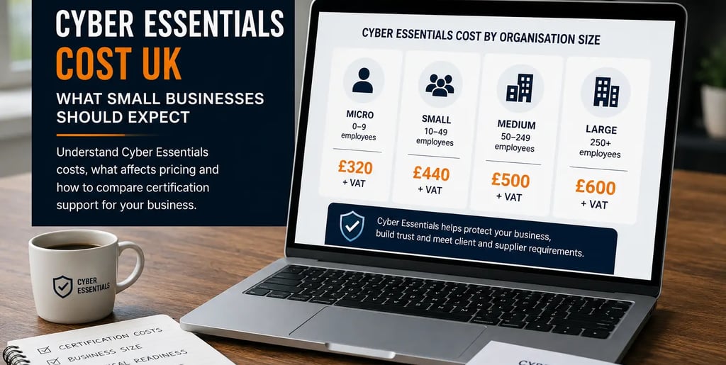 Small business reviewing Cyber Essentials certification cost in the UK