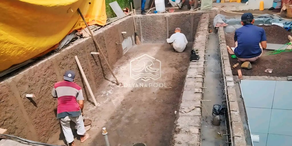 Proses Pembuatan kolam renang di Pangandaran oleh layanan profesional Dayanapool