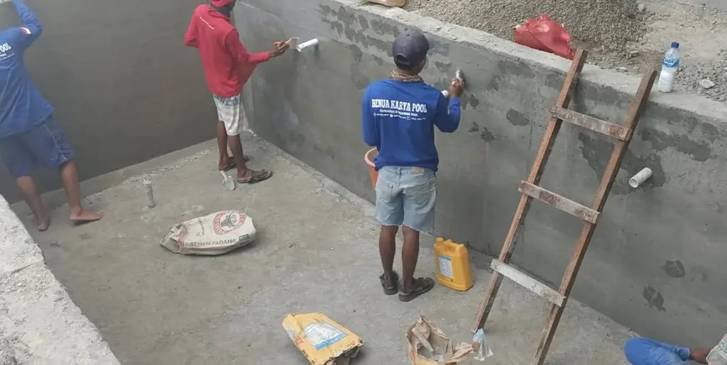 Proses Pembuatan kolam renang di Semarang oleh layanan profesional Dayanapool