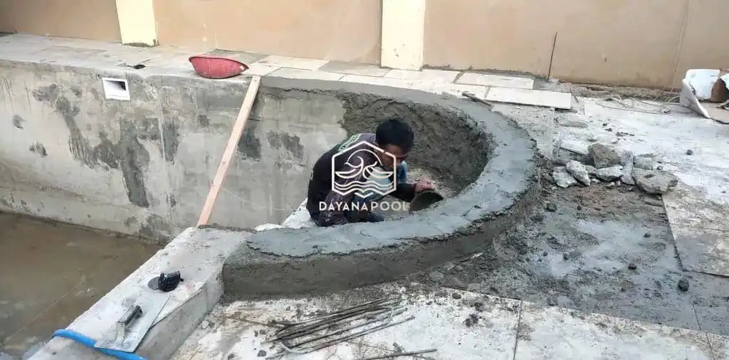 Proses Pembuatan kolam renang di Indramayu oleh layanan profesional Dayanapool