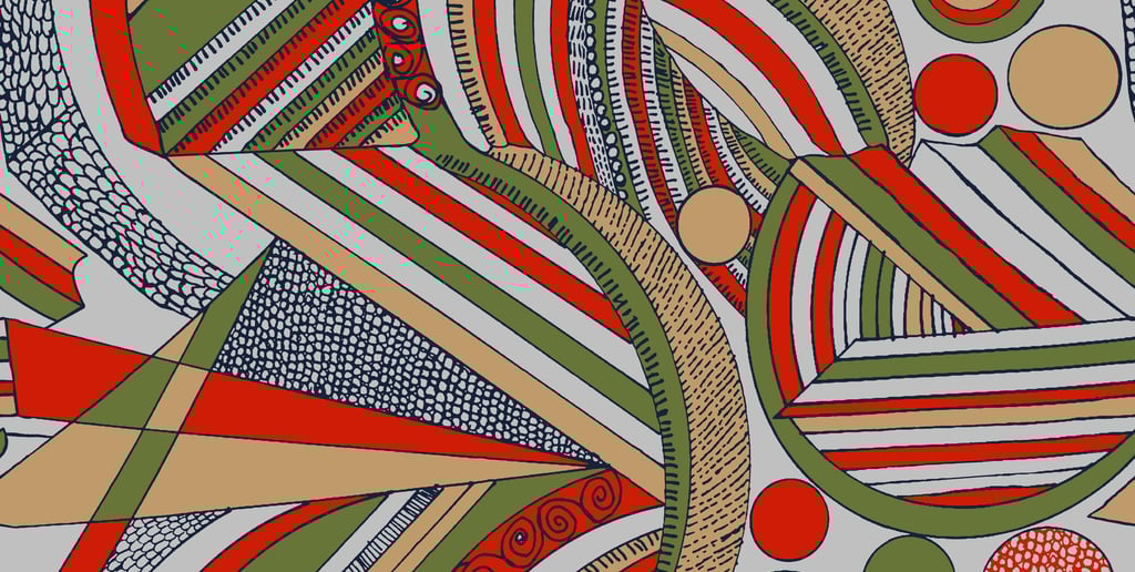  “Large-scale abstract geometric pattern with playful rhythm — designed for bold visual statements.”