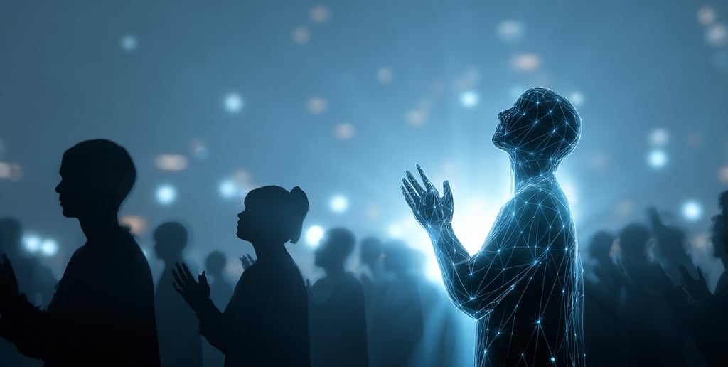 a person standing in front of a crowd of people