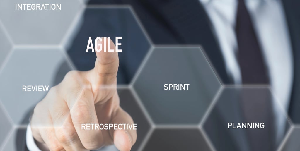 Prikaz Agile okvira za upravljanje projektima sa fokusom na Sprint, Planning i Integration – vizueln