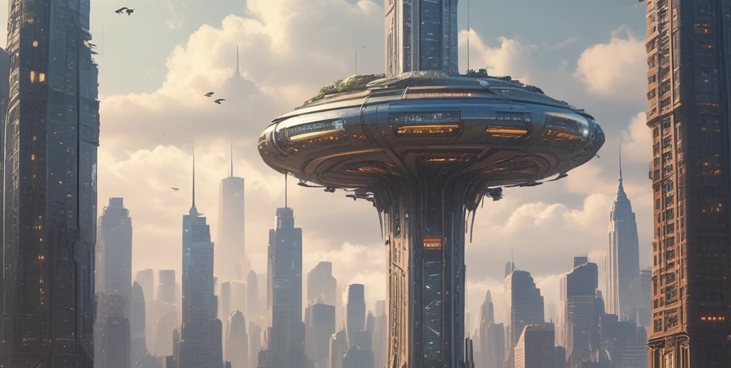 a road under a bridge with a building in the background