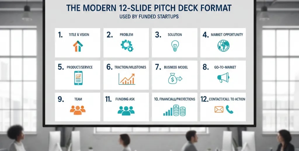 The Modern 12-Slide Pitch Deck Format Used by Funded Startups