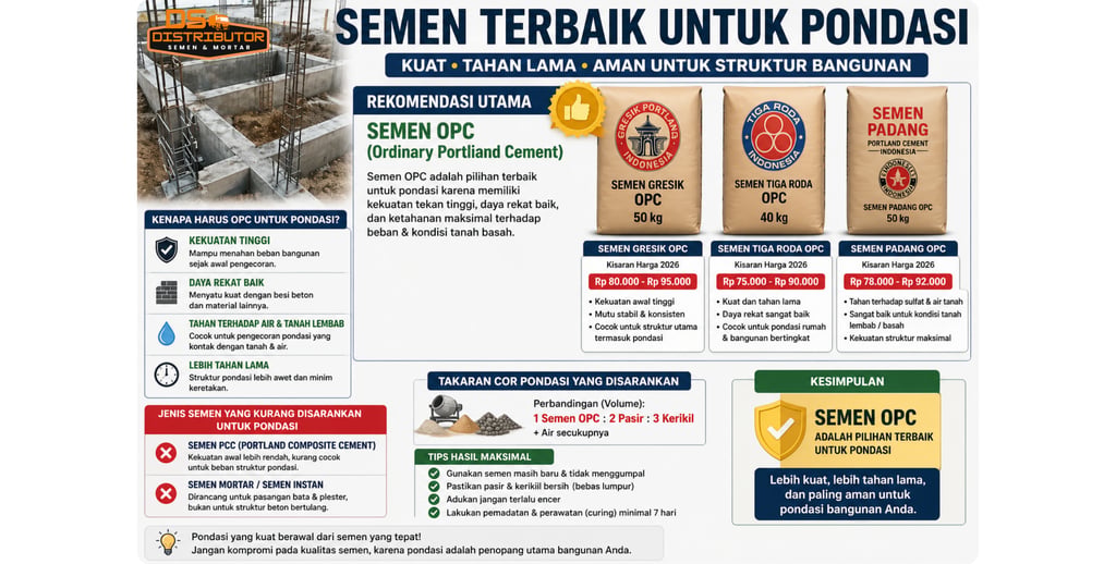semen terbaik untuk pondasi