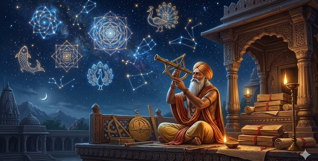 Conceptual illustration showing balance between scientific knowledge and religious faith.