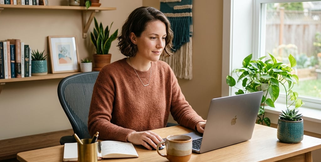 happy woman with clean books