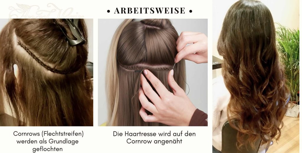 Haarweaving haartressen technik angel hair extensions