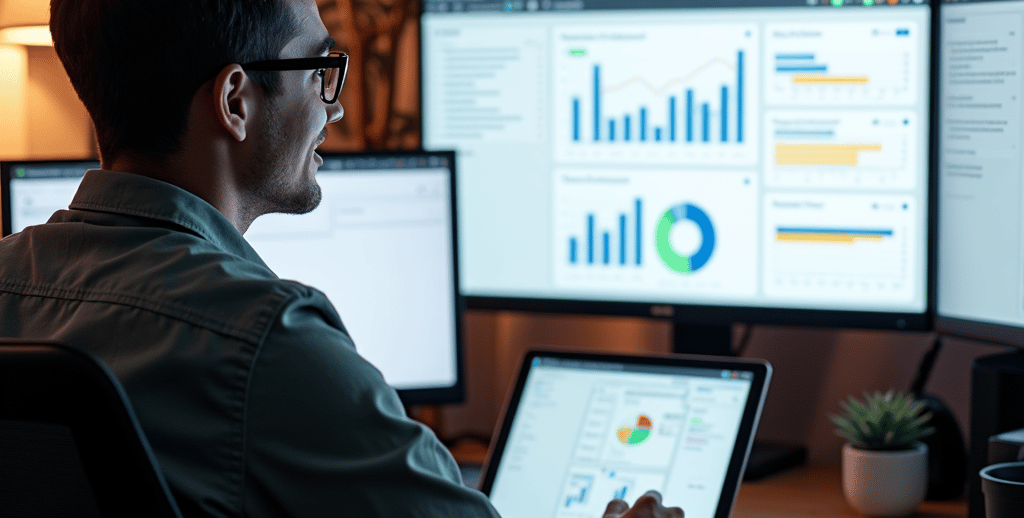 ADHD person in control using smart time management tools.