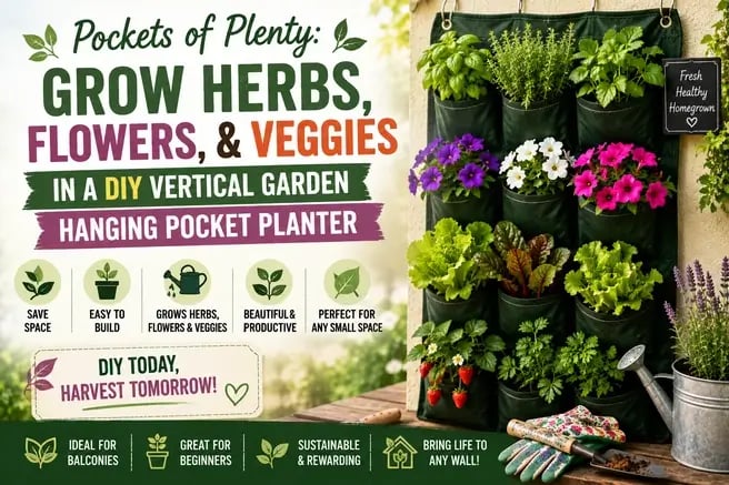 DIY Vertical Garden Hanging Pocket Planter