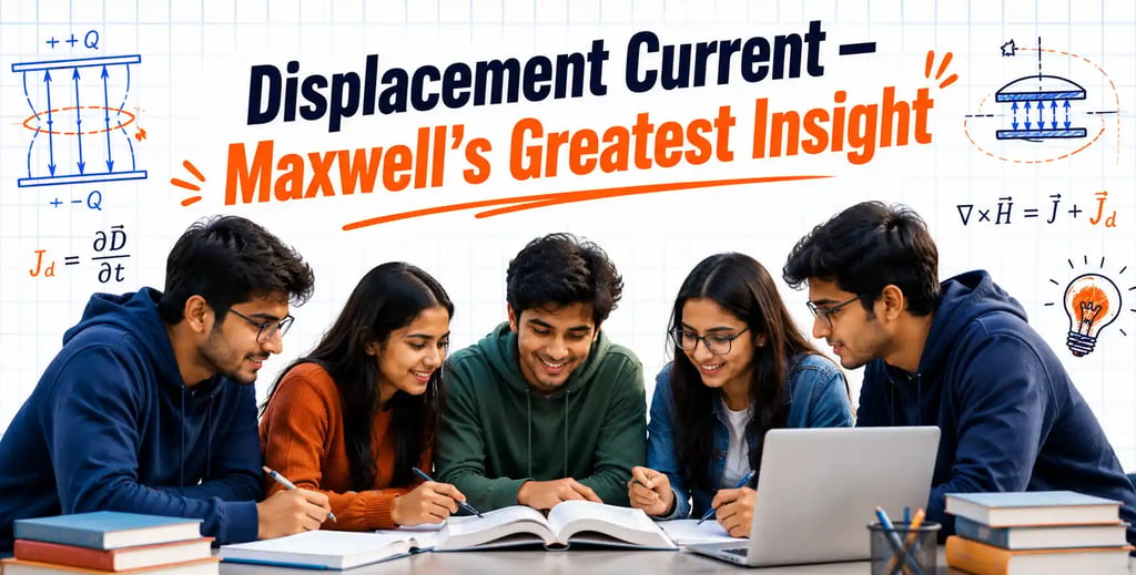 Displacement Current explained with Maxwell’s correction, capacitor gap and electromagnetic wave con