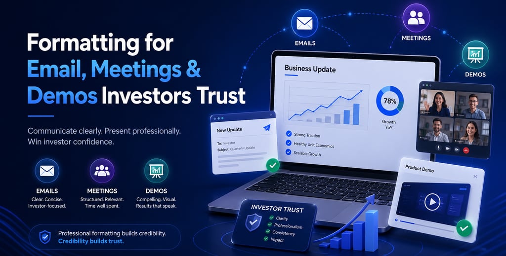 Formatting for Email, Meetings & Demos Investors Trust