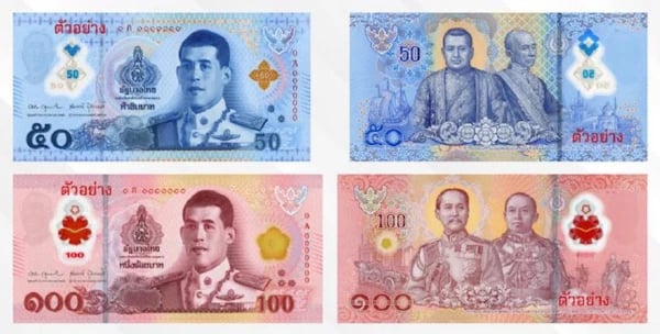 Thailand New Polymer 50 Baht 100 Baht Banknote