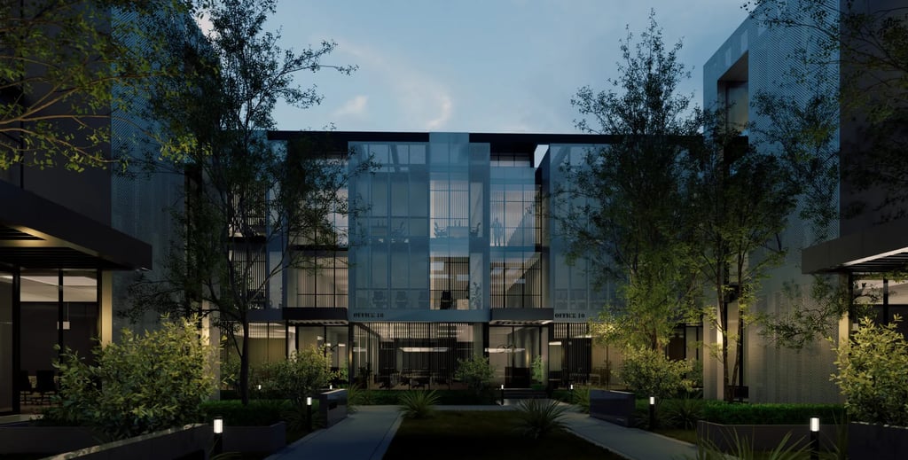 office-villas-courtyard-evening