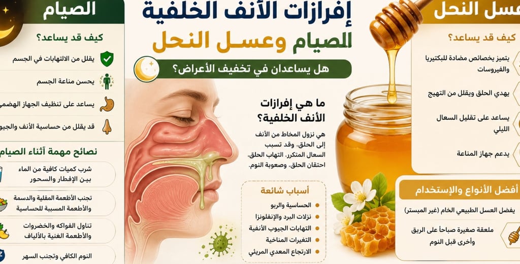 🌙إفرازات الأنف الخلفية الصيام وعسل النحل