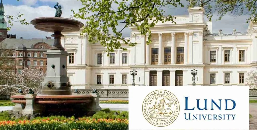 Lund University building with columns and a pediment, a symbol of academic excellence 