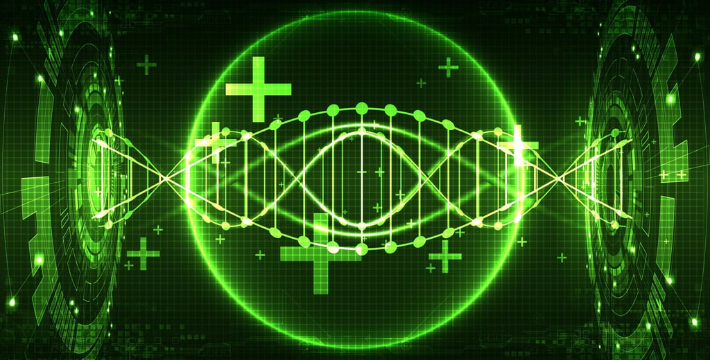 green DNA helix