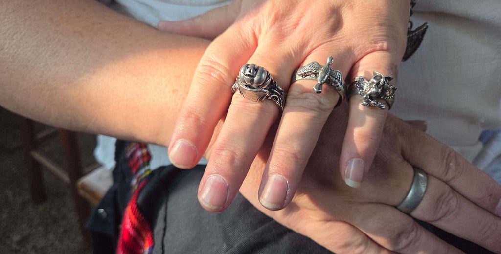 3 pewter rings