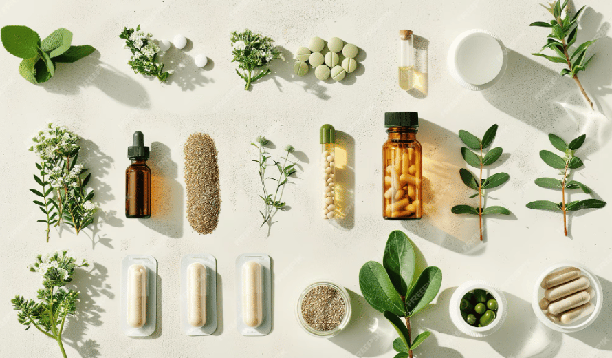 Natural ingredients to boost GLP-1 including green tea, probiotics, and fiber