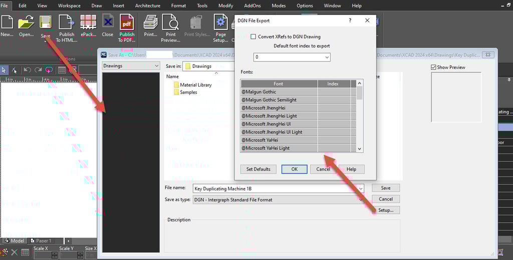 DGN File Export in xCAD