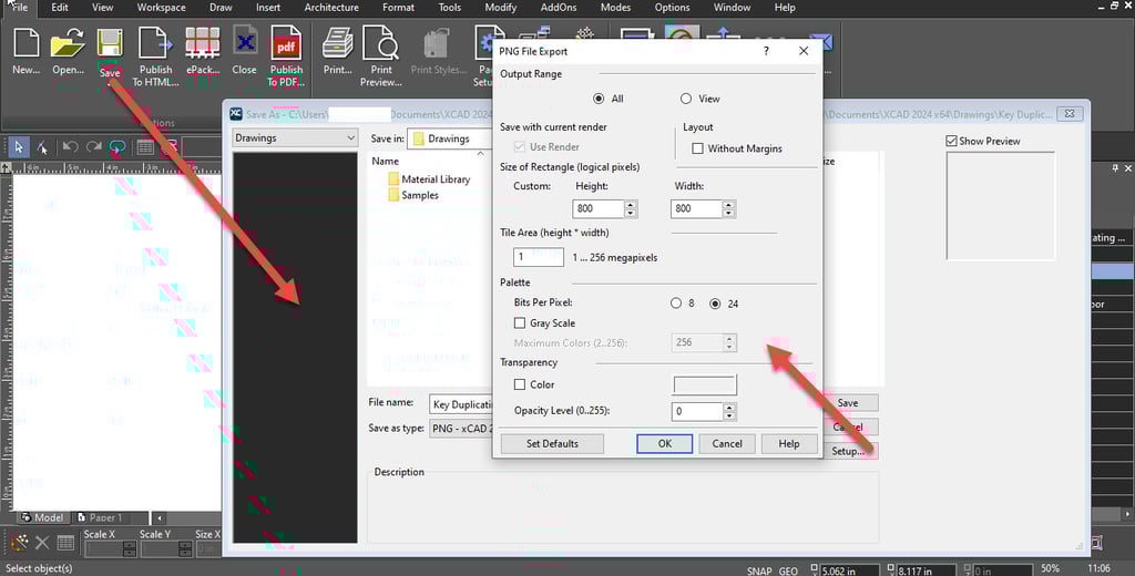 PNG File Export in xCAD